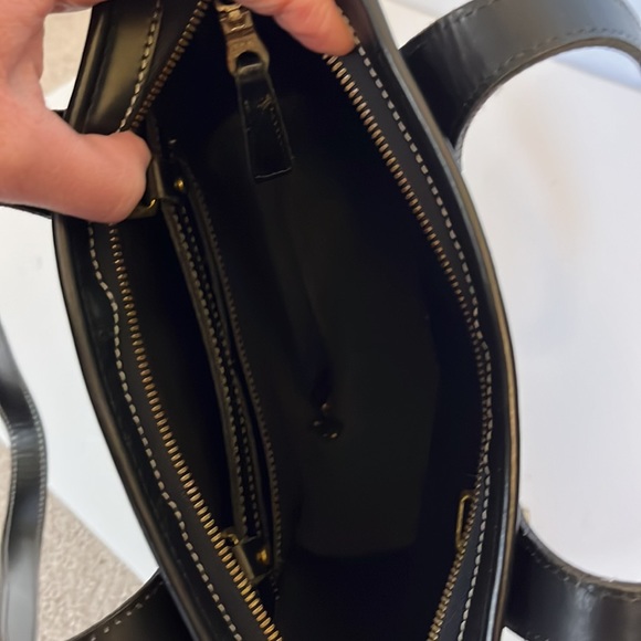 Dooney & Bourke Vintage Cabriolet Black Perforated Leather Top Zip Tote Bag - Picture 10 of 14